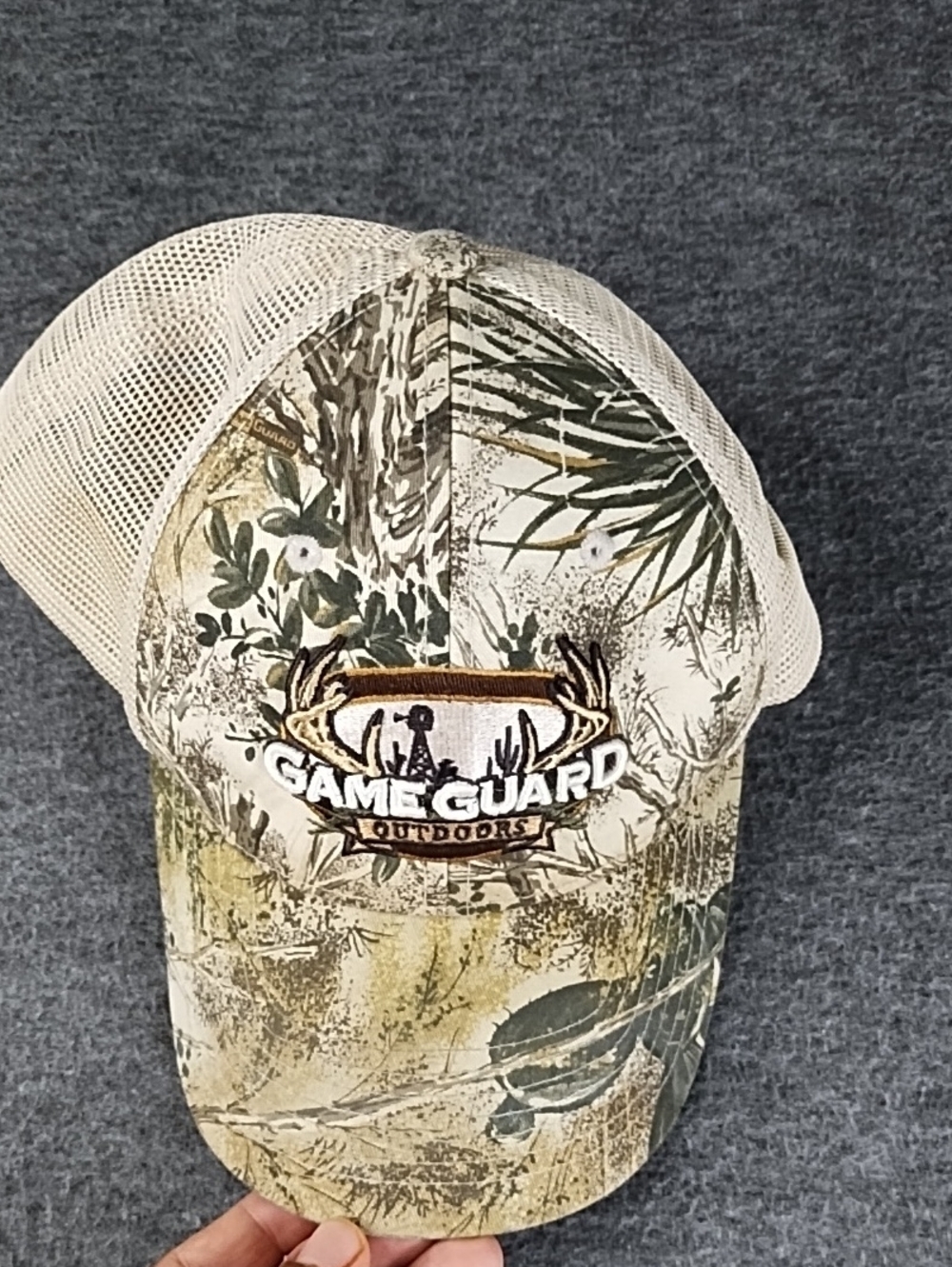 Camo Mesh Trucker Hat - Green/Tan